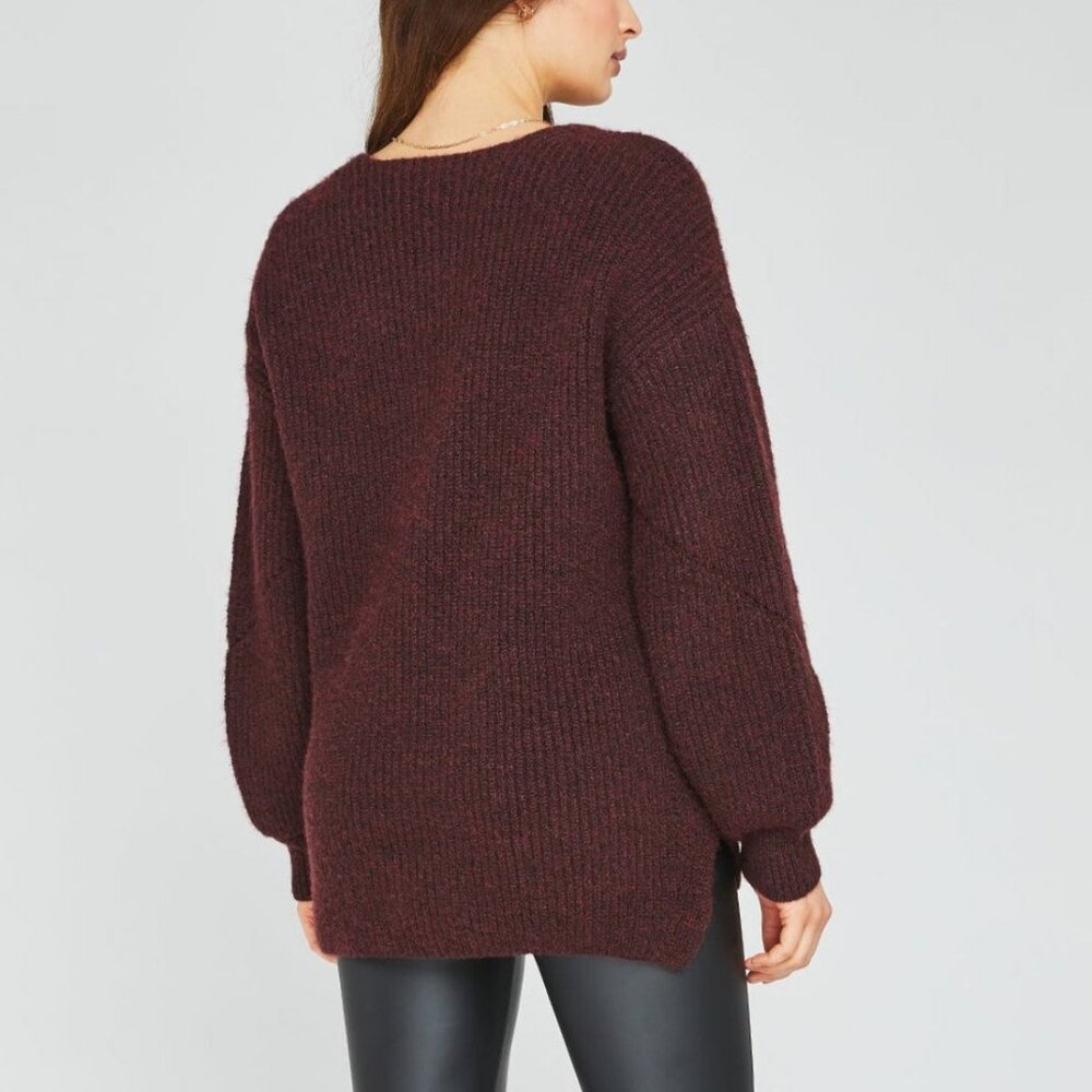 Gentle Fawn Hartley Textured Knit Sweater | Merlot Burgundy | Size Small - Picture 3 of 16